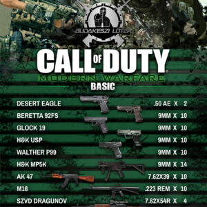 ÚJ Call of Duty Modern Warfare Basic élménylövészeti csomag "ezüst"